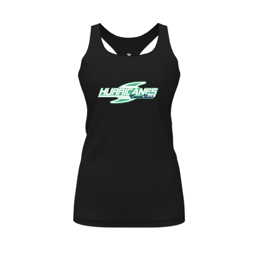 [CUS-DFW-RCBK-PER-BLK-FYS-LOGO1] Racerback Tank Top (Female Youth S, Black, Logo 1)