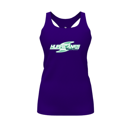 [FT0TRBPP-FYS-LOGO1] Decker Racerback Tank Top (Female Youth S, Purple, Logo 1)