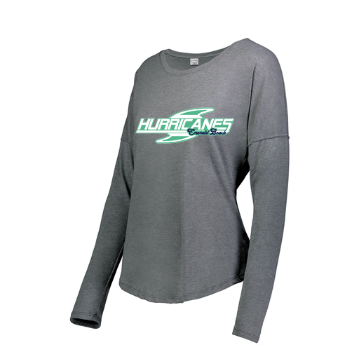 [FTLCUBGY-FAXS-LOGO1] Decker Women's Tri-Blend T-Shirt - Long Sleeve (Female Adult XS, Gray, Logo 1)